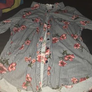 Floral Stripe Flannel